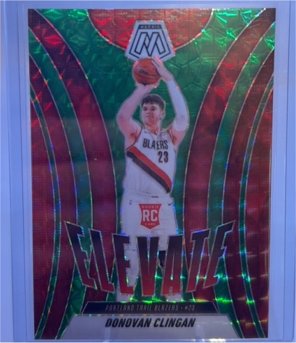 2024-25 Panini Mosaic #6 Donovan Clingan Elevate Mosaic Green — front