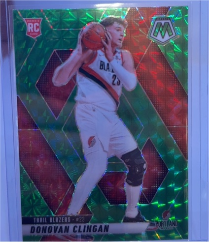 2024-25 Panini Mosaic #246 Donovan Clingan Green Mosaic Prizm RC — front