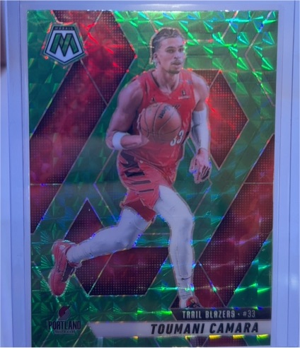 2024-25 Panini Mosaic #157 Toumani Camara Green Mosaic Prizm — front