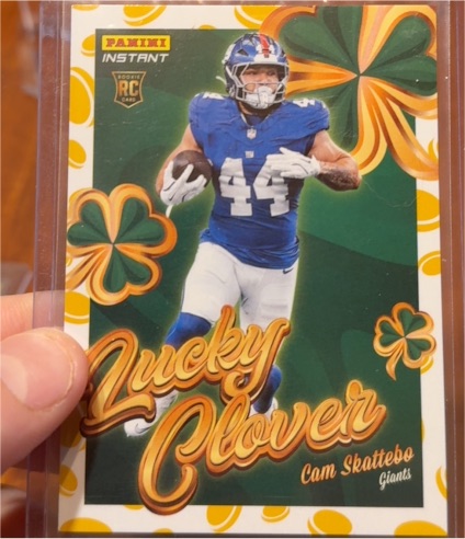 2025 Panini Instant #19 Cam Skattebo Lucky Clover — front