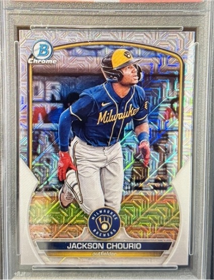 2023 Bowman Chrome Mega Box Mojo Refractor #BCP-76 Jackson Chourio — front