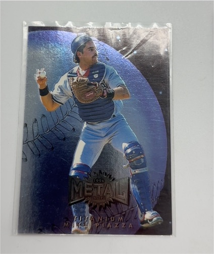 1996 Fleer Metal Universe Titanium #6 Mike Piazza — front
