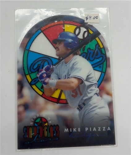 1996 Leaf Studio Stained Glass Stars #6 Mike Piazza — front