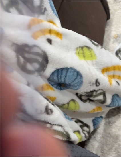Carter's Jungle Animal Baby Blanket Yellow Trim White Sherpa Blue Gray Green — front