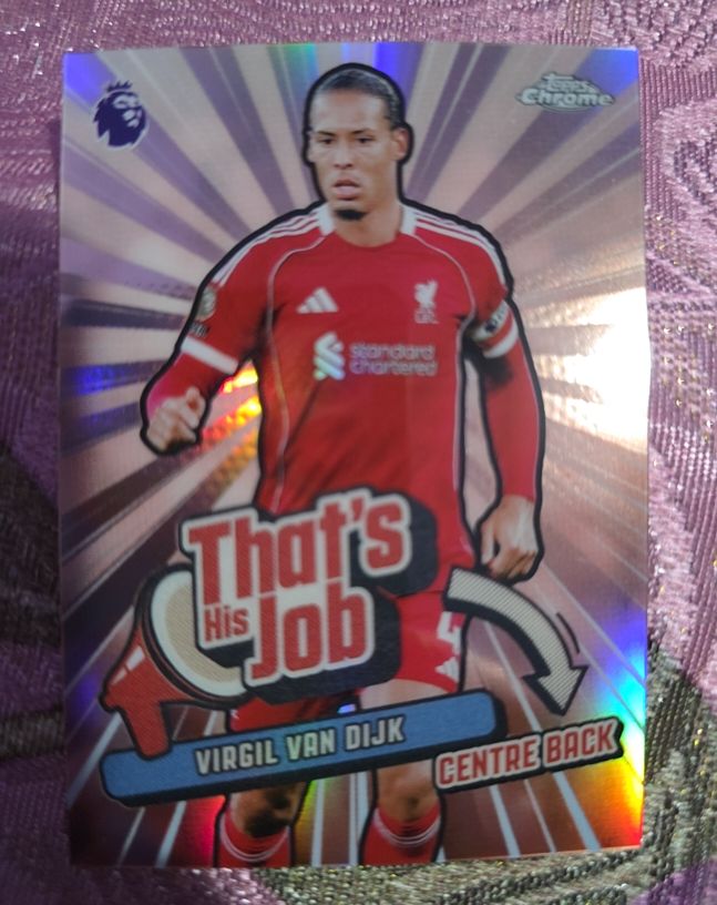 2026 Topps Chrome Premier League #THJ-12 Virgil van Dijk — front