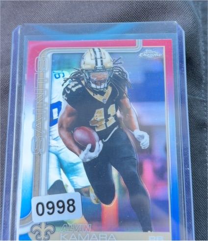 2025 Topps Chrome Football #215 Alvin Kamara — front
