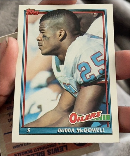 1991 Topps #229 Bubba McDowell Houston Oilers — front