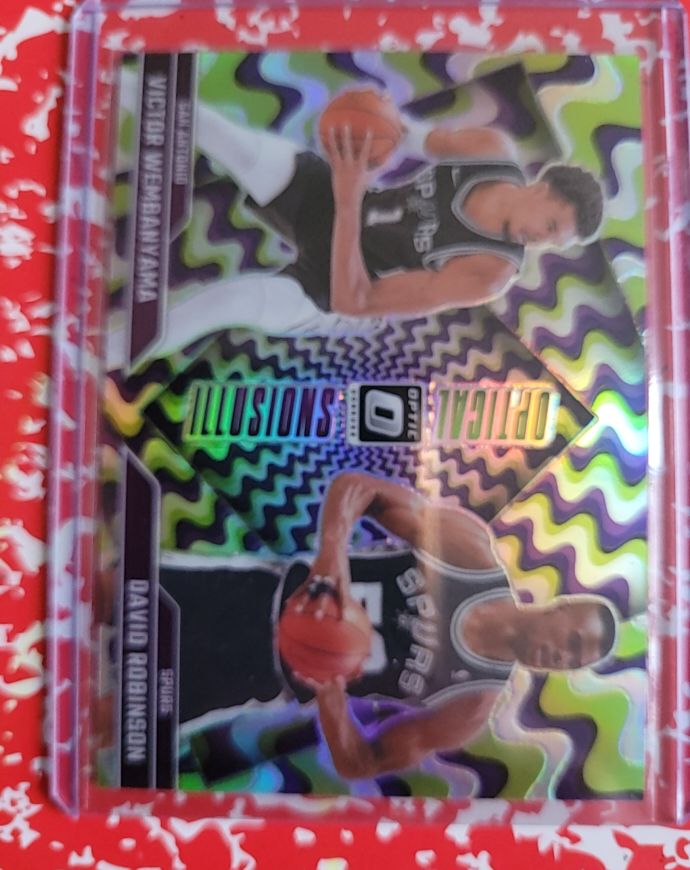 2024-25 Panini Donruss Optic Optical Illusions #5 Victor Wembanyama David Robinson — front