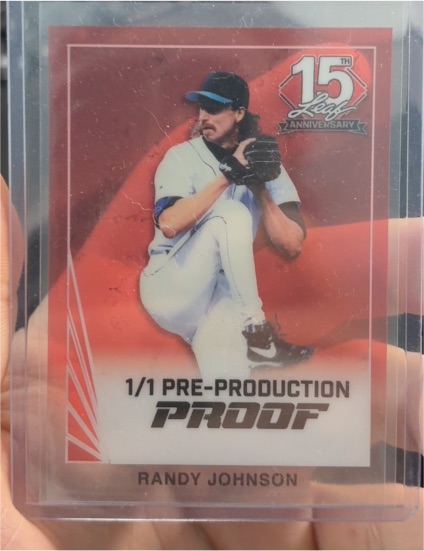 2025 Leaf 15th Anniversary #1/1 Randy Johnson Pre-Production Proof — front