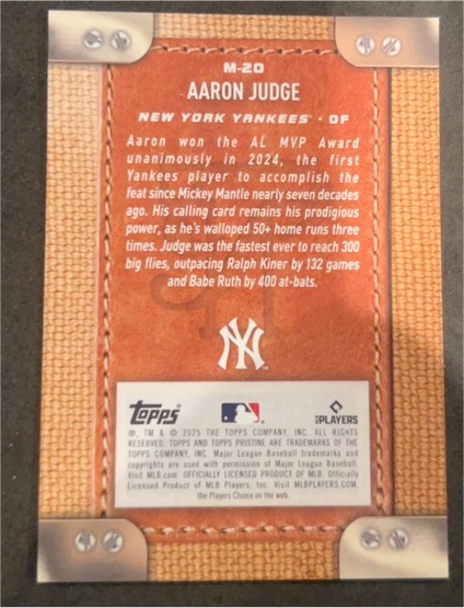 2025 Topps #M-20 Aaron Judge — front