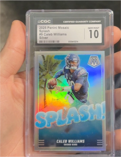 2025 Panini Mosaic #9 Caleb Williams Splash Silver — front