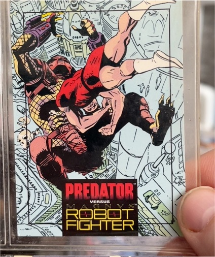 1992 Wizard/Dark Horse/Valiant #4 Predator vs Magnus Robot Fighter Promo Card — front