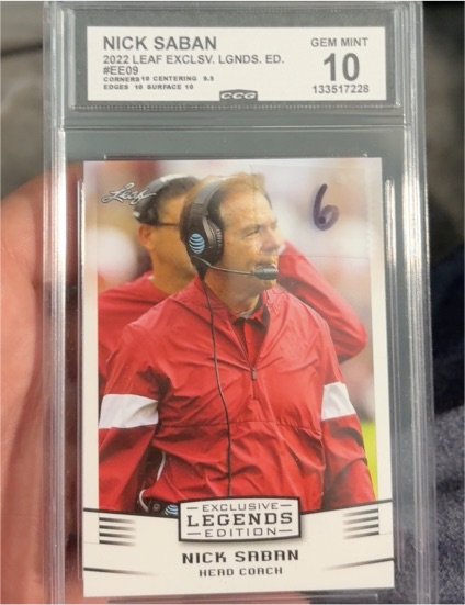 2022 Leaf Exclusive Legends Edition #EE-09 Nick Saban — front