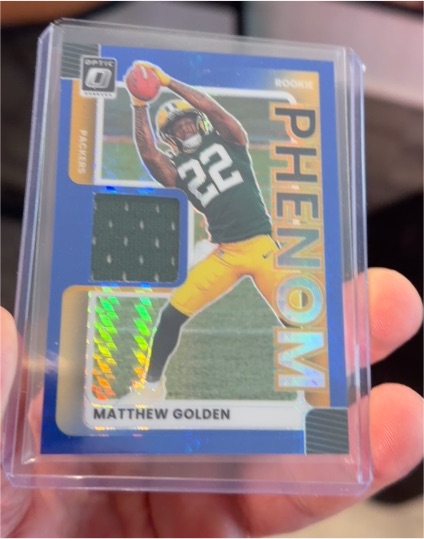 2025 Panini Donruss Optic #RPBH-MGN Matthew Golden Rookie Phenom Patch Blue Hyper — front