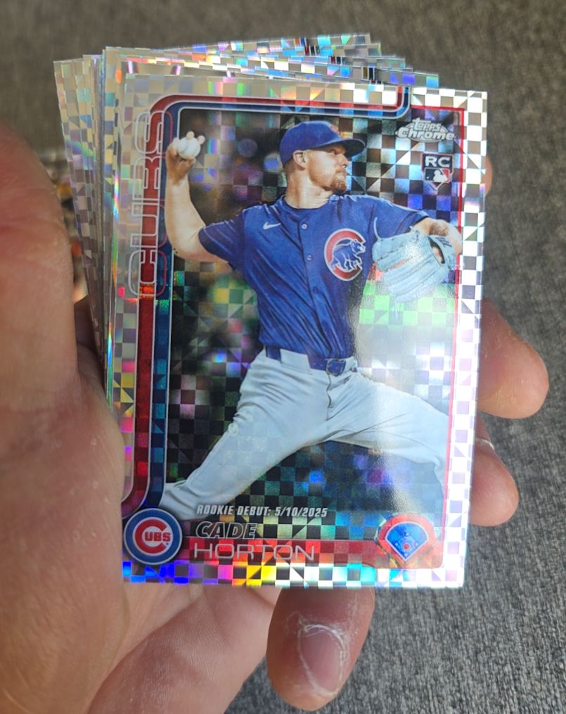 2025 Topps Chrome Update #USC102 Cade Horton X-Fractor Rookie Debut Chicago Cubs — front