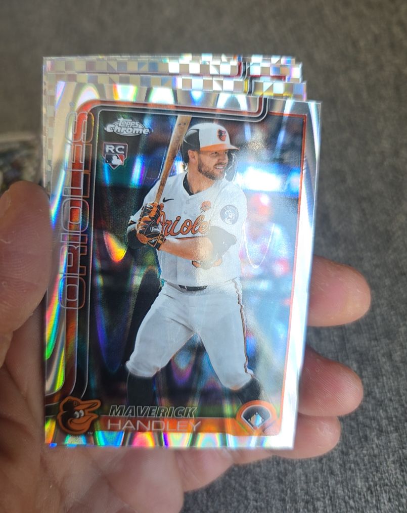 2025 Topps Chrome Update #USC58 Maverick Handley X-Fractor Rookie Orioles — front