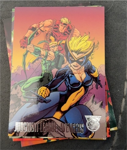 1996 Fleer Skybox DC Marvel Amalgam #18 Judgment League: Avengers — front