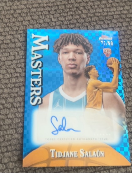 2024-25 Topps Finest #MA-TSA Tidjane Salaun RC Masters Auto Blue XFractor /99 — front