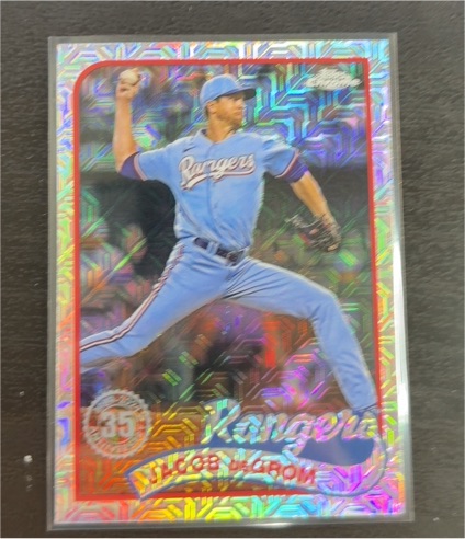 2024 Topps Update Series Jacob deGrom #T89CU-85 1989 Topps Silver Pack Mojo — front