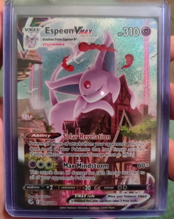 2021 Pokemon SWSH08 Fusion Strike #270 Espeon VMAX — front