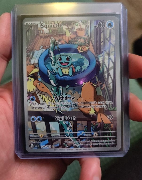 2024 Pokémon #148 Squirtle SV07 Stellar Crown Illustration Rare Full Art Holo — front