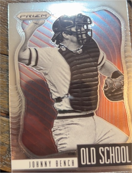 2021 Panini Prizm #OS-8 Johnny Bench Old School — front