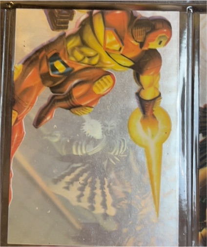 1995 Flair Marvel Annual HoloBlast Iron Man vs. Mandarin #5 — front