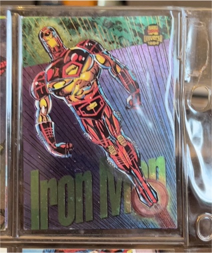 1994 Fleer Marvel Universe #7 Iron Man Power Blast — front
