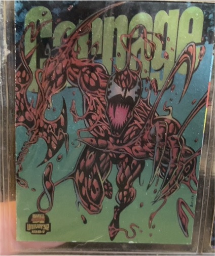 1994 Fleer Marvel Universe #1 Carnage Power Blast — front