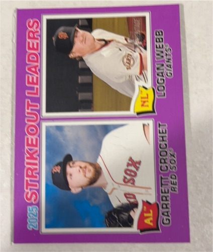 2026 Topps Heritage Strikeout Leaders #6 Logan Webb Garrett Crochet — front