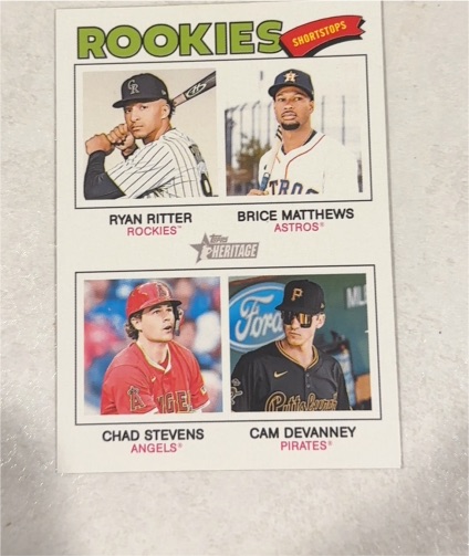 2026 Topps Heritage #374 Ryan Ritter Brice Matthews Chad Stevens Cam Devanney — front