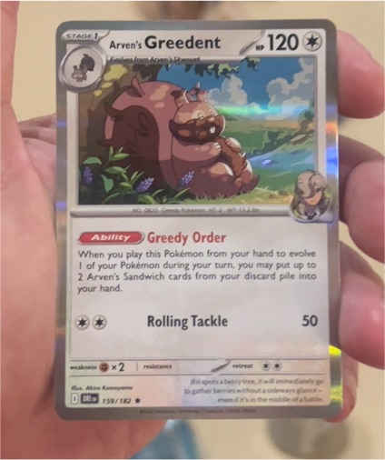 2022 Pokémon Sv10: Destined Rivals #159 Arven's Greedent — front