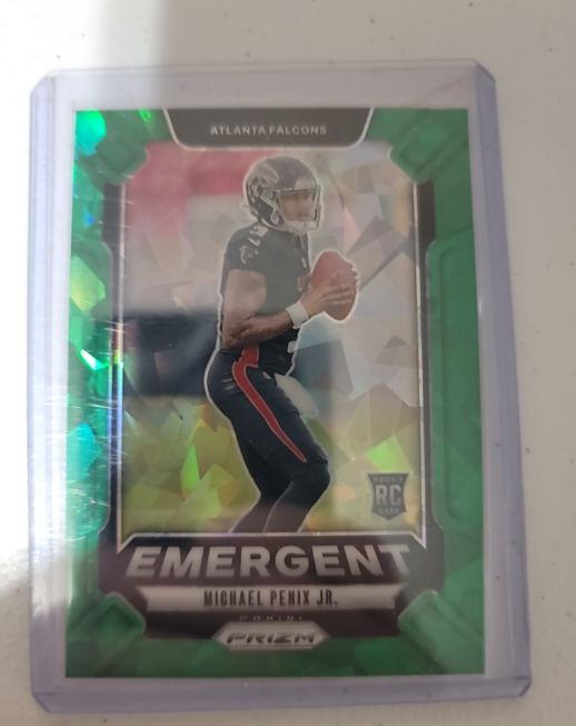 2024 Panini Prizm #20 Michael Penix Jr. Emergent Green Ice Prizm — front