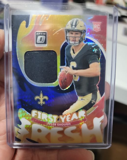 2025 Panini Donruss Optic #FYFBH-TSH Tyler Shough First Year Fresh Patch — front