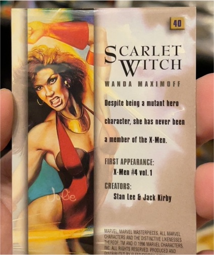 1996 Marvel Masterpieces #40 Scarlet Witch — front