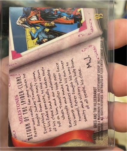 1992 SkyBox Return of Spider-Clone Spider-Man — front