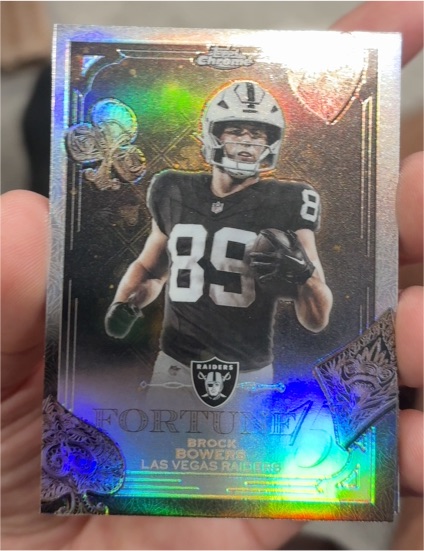 2025 Topps Chrome Football Fortune 15 #F15-8 Brock Bowers — front