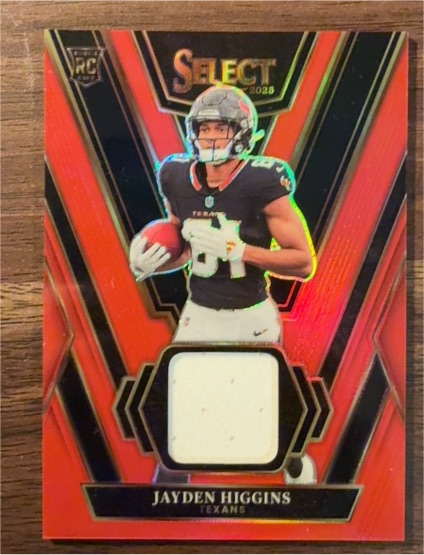 2025 Panini Select Rookie Swatches #RSW-JHS Jayden Higgins — front