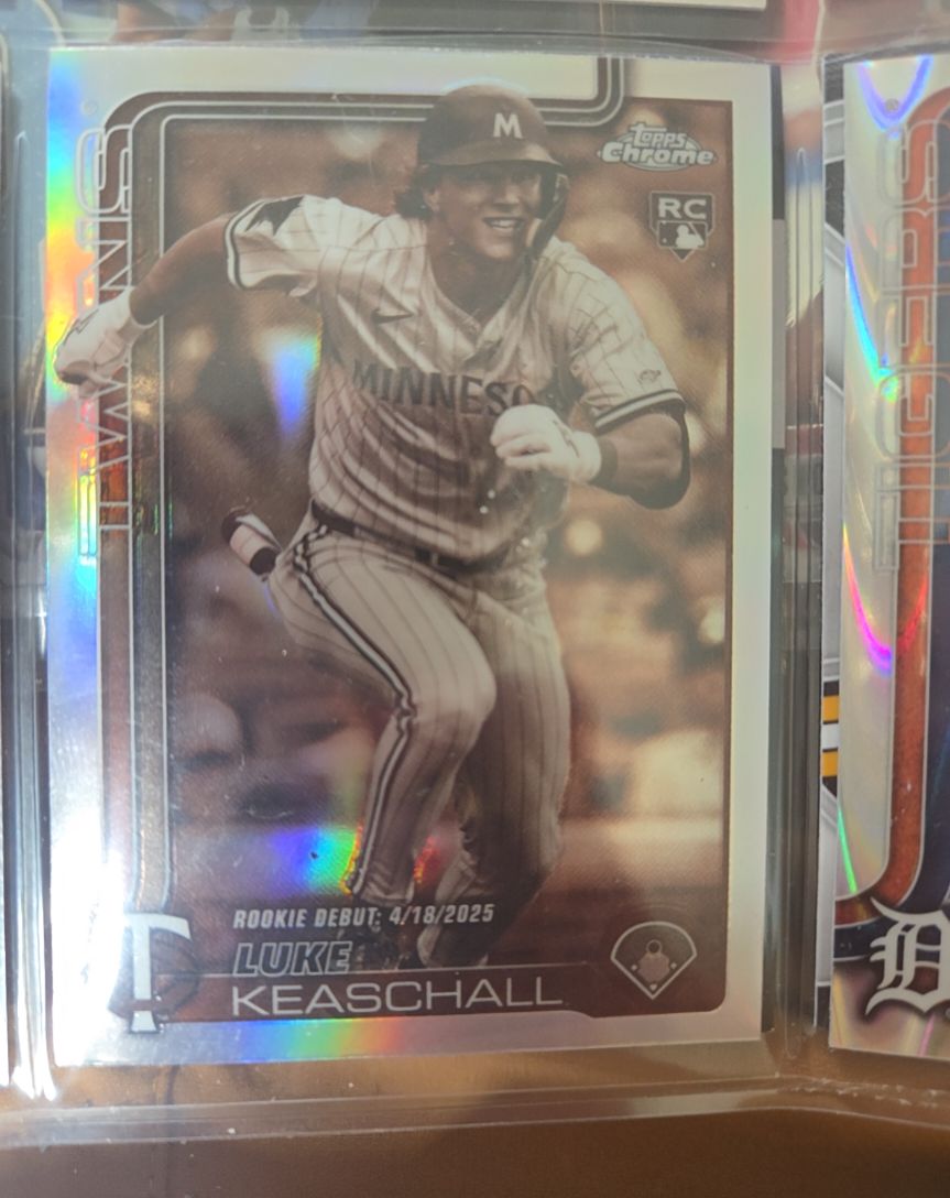 2025 Topps Chrome Update #USC134 Luke Keaschall Sepia Refractor Rookie Debut — front