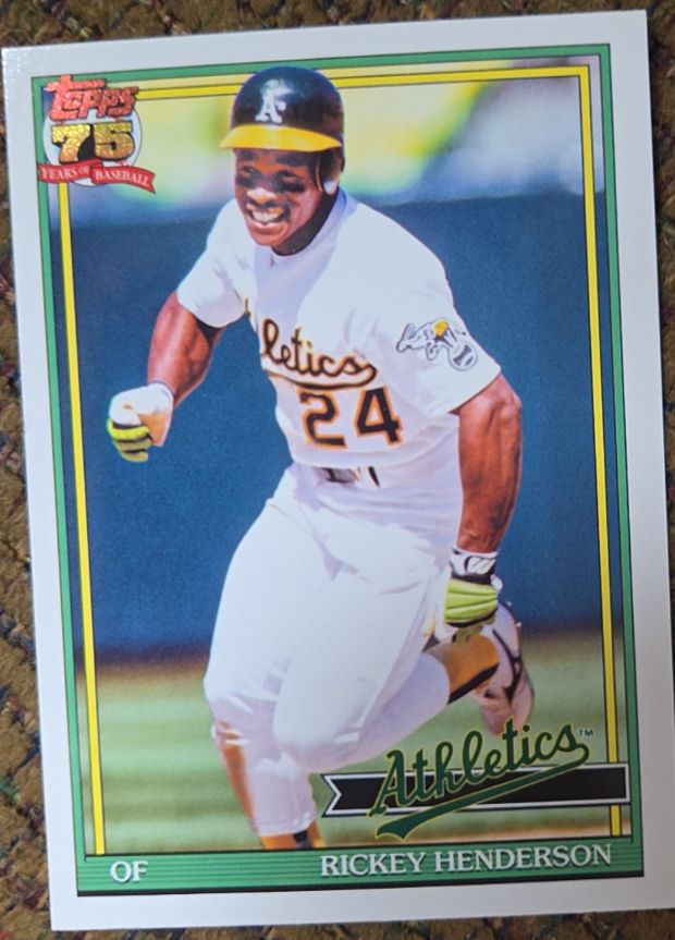 1991 Topps #T91-52 Rickey Henderson — front