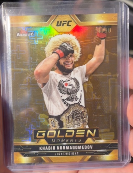 2025 Topps Finest UFC #GM-15 Khabib Nurmagomedov Golden Moments — front