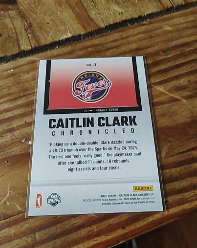 2025 Panini Caitlin Clark Chronicled #3 — front