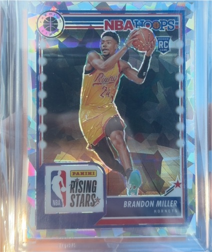 2023-24 Panini NBA Hoops Premium Stock #298 Brandon Miller Rising Stars Ice Prizm RC — front