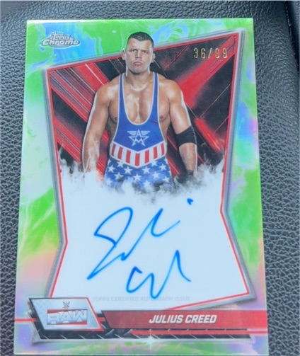 2026 Topps Chrome WWE #RBA-JUL Julius Creed Red Brand Auto — front