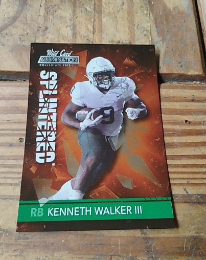 2021 Wild Card Alumination #ANSP-3 Kenneth Walker III Splintered Orange — front