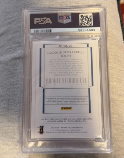 2019 Panini National Treasures Rookie Silhouette Signatures #RSS-VG Vladimir Guerrero Jr. — front