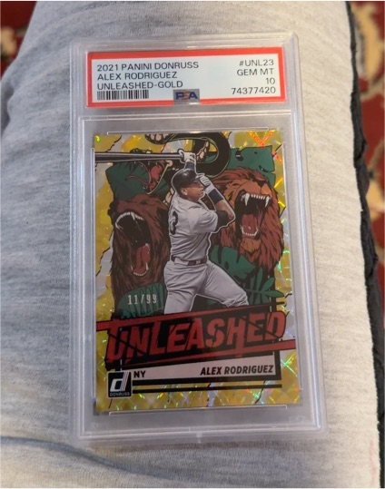 2021 Panini Donruss #UNL23 Alex Rodriguez Unleashed Gold — front