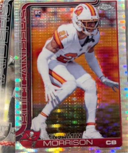 2025 Topps Chrome #355 Benjamin Morrison RC Pulsar Rookie Tampa Bay Buccaneers — front