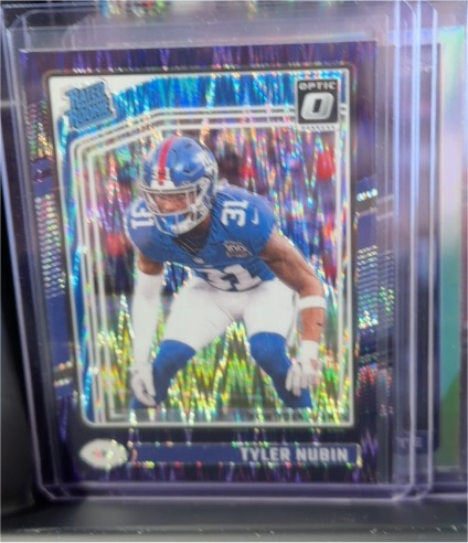 2024 Panini Donruss Optic #296 Tyler Nubin Purple Shock Prizm New York Giants — front