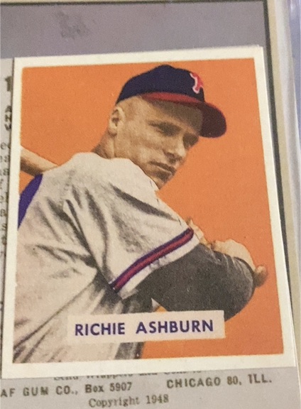 1989 Bowman #NNO Richie Ashburn 1949 Reprint Insert — front